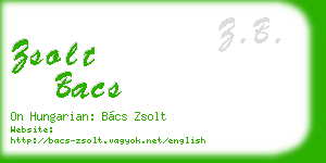 zsolt bacs business card